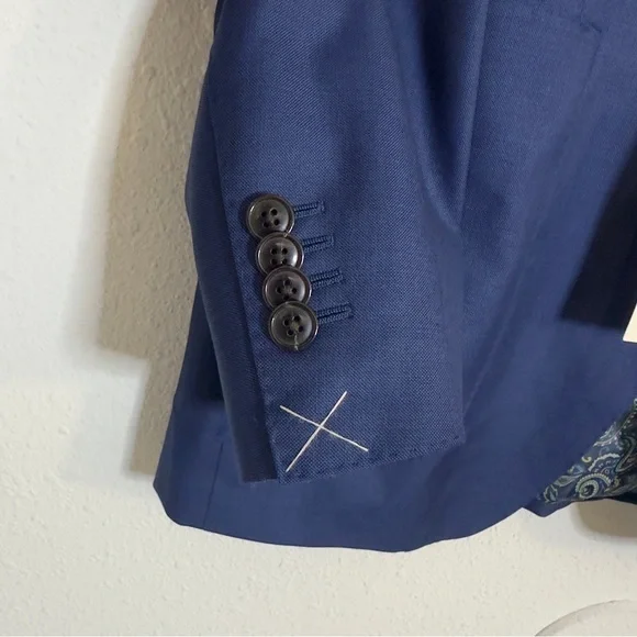 SuitSupply Men's wool Havana button up Blue Blazer - Picture 3 of 8